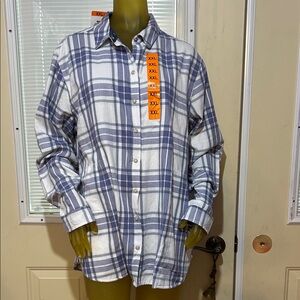 NWT Jachs Casual Purple and White Checkered Shirt